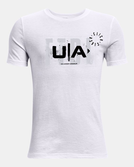 Boys' UA Football Short Sleeve, White, pdpMainDesktop image number 0